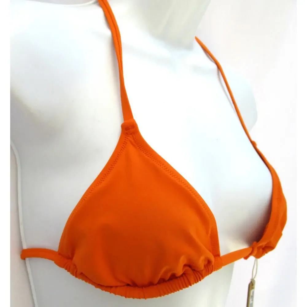 Nwt SKIMS Signature Swim Triangle Bikini Top Tangerine Size S